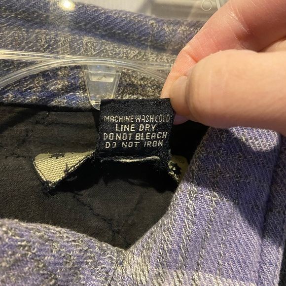 Vintage 90s Plaid Button Up Shirt Mens Large Protest Purple Grunge Nirvana - Picture 3 of 14